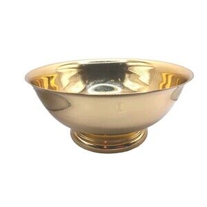 Vintage BALDWIN BRASS Serving Pedestal Footed Bowl Forged in America USA 8" Wide